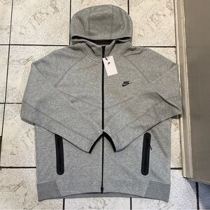 New Nike Tech Fleece Full-Zip Hoodie Heather Grey Men's Size L, XL FB7921-063